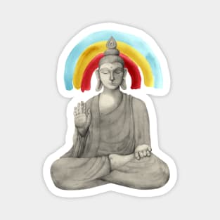 Buddha with rainbow Magnet