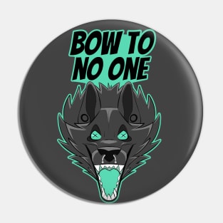 Turquoise Punk Wolf Pin