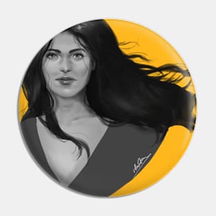 Woman painterly greyscale portrait Pin