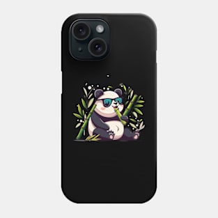 cute Panda Eating Bamboo Wear sanglasses Phone Case