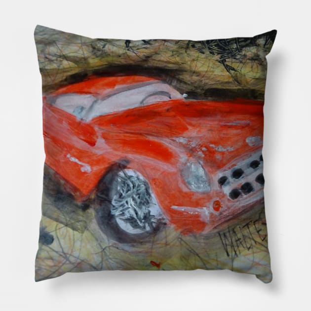 Red car - 1 Pillow by walter festuccia