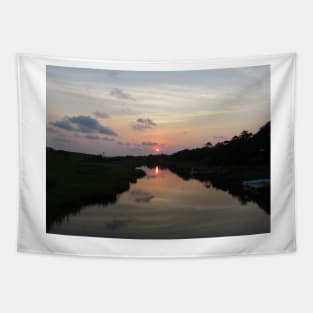 Sunset Over The Marsh Tapestry