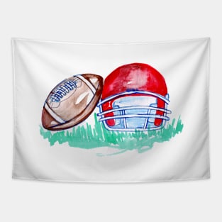 Football and helmet Tapestry