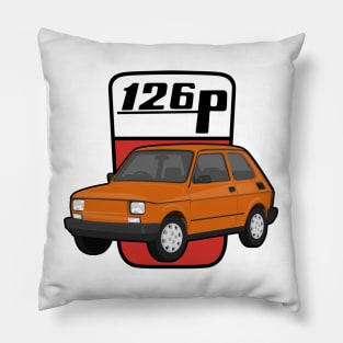 126P Car maluch 126 orange Pillow