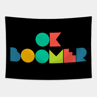 Ok Boomer Retro Geometric Type Tapestry