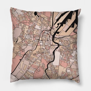 Belfast Map Pattern in Soft Pink Pastels Pillow