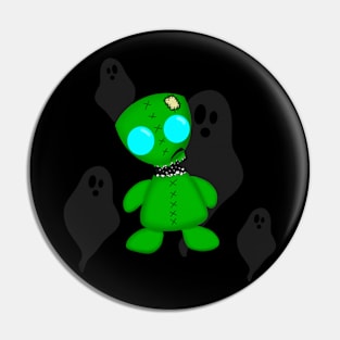 Voodoo Doll And Ghosts Pin