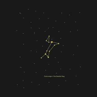 Canis Major Constellation. Gold T-Shirt