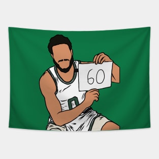 Jayson Tatum 60 Point Game Tapestry