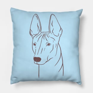 Xoloitzcuintli (Light Blue and Taupe) Pillow