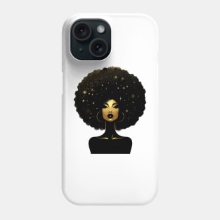 Afrocentric Queen Gold Phone Case