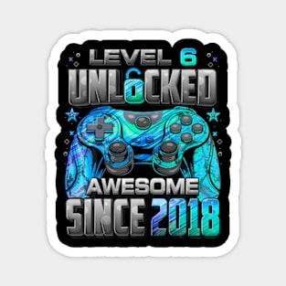 Unlocked Awesome Since 2018 6Th Birthday Gaming Magnet