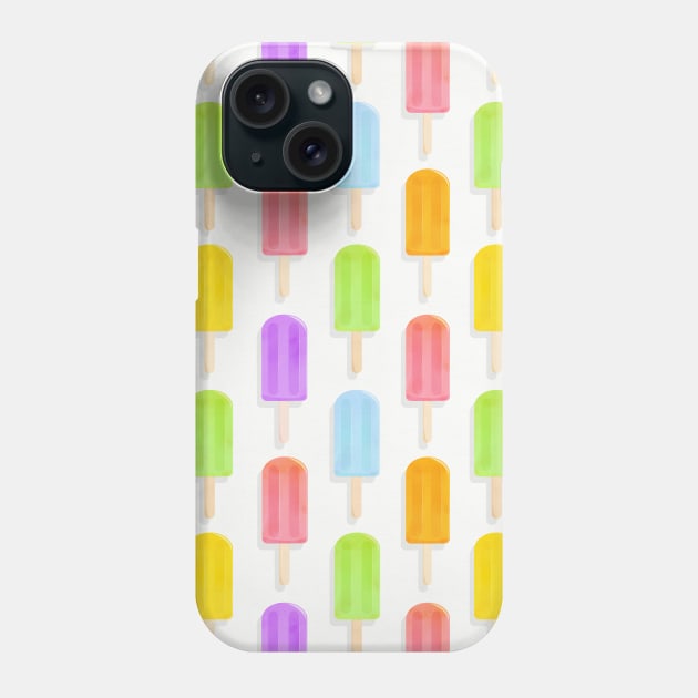 Rainbow Summer Popsicles Pattern Phone Case by tanyadraws