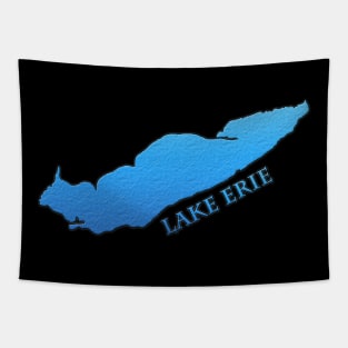 Lake Erie Great Lakes Outline with Label Tapestry