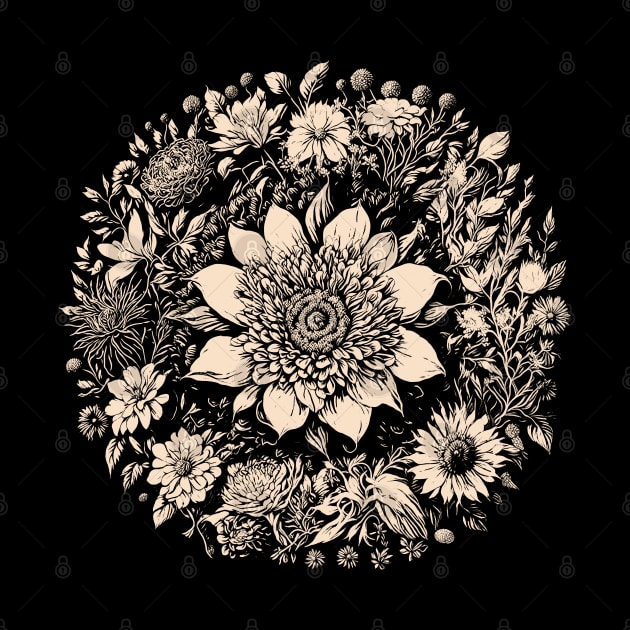 Monochrome Bloom by Deniz Digital Ink