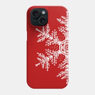 Christmas white snowflake illustration. Hand-drawn macrame snowflakes trendy illustration. Phone Case