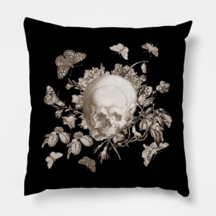 GOTHIC FLORAL SKULL Pillow