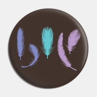 Colorful bird feathers Pin