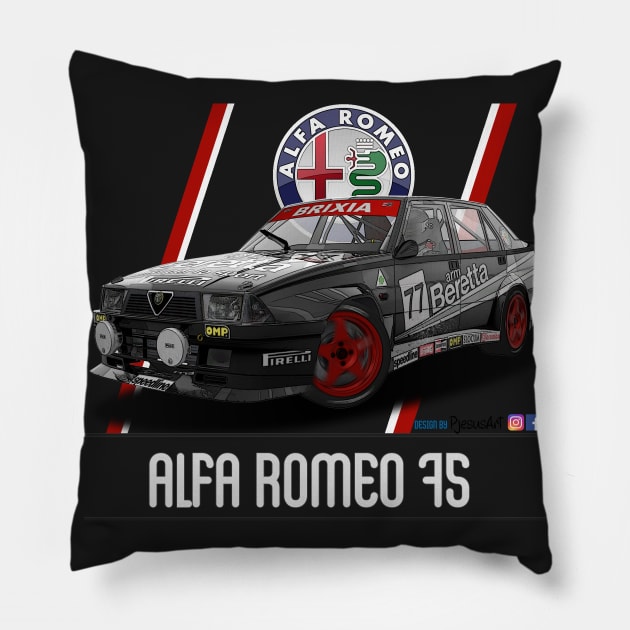 Alfa Romeo 75 Beretta Pillow by PjesusArt