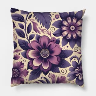 Purple Floral Pillow