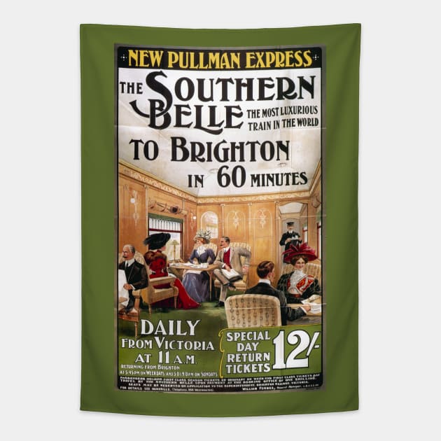 Vintage Travel Poster - Brighton Southern Belle Tapestry by Starbase79