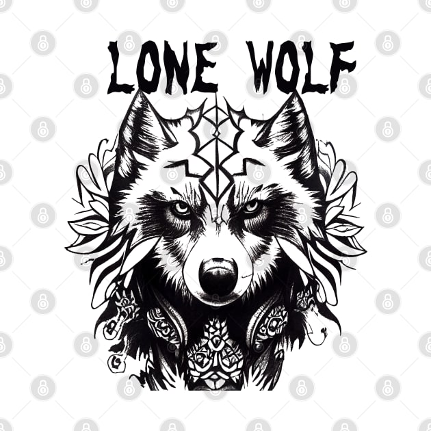 Lone Wolf Tribal Art by PrintPactFul