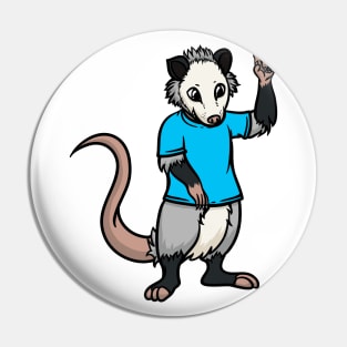 Cute Anthropomorphic Human-like Cartoon Character Opossum in Clothes Pin