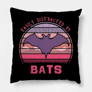 Easily Distracted By Bats Pillow