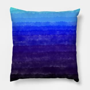 Shades Of Blue Watercolor Striped Gradient Pillow