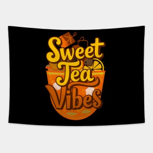 Sweet Tea Vibes Girls Southern Funny Summer Drink iced Tea Tapestry