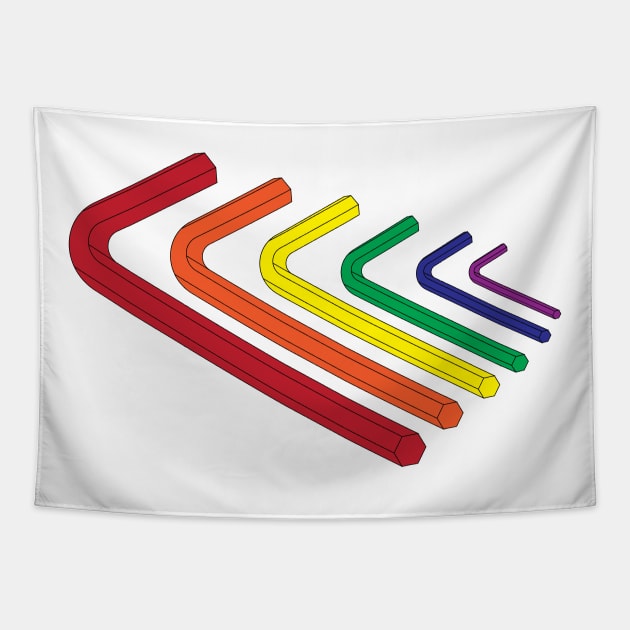 Rainbow Allen Wrench Set Tapestry by castrocastro