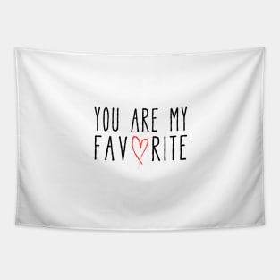 You are my favorite text design with red scribble heart Tapestry