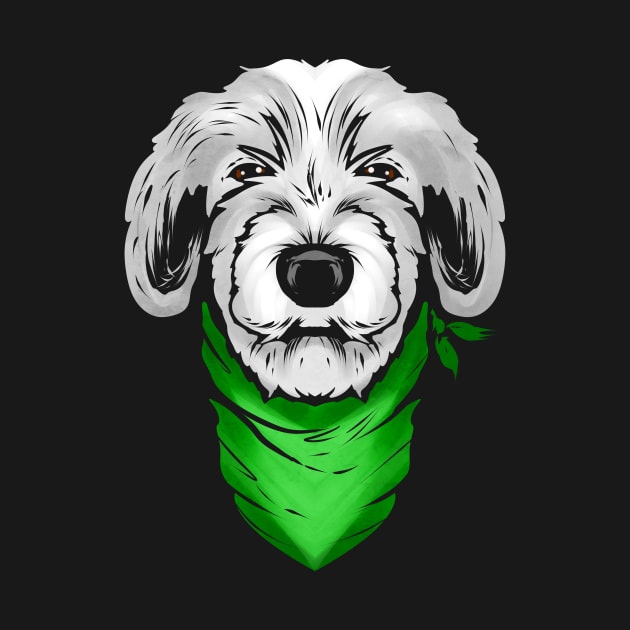 Irish Wolfhound With Green Neckerchief On St Patricks Day by SinBle