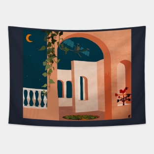 Night Rooftop Tapestry