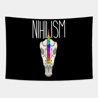 Nihilistic Unicorn Skull Tapestry