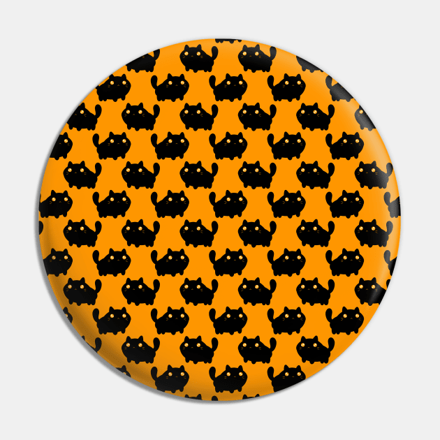 Cartoon Fat Black Cat Pattern Pin by saradaboru