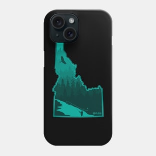 Idaho Fly Retro Fly Fishing Wild Trout River Aqua Marine Phone Case