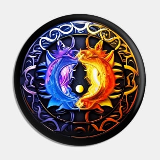 Yin Yang Art 018 Created by AI Pin