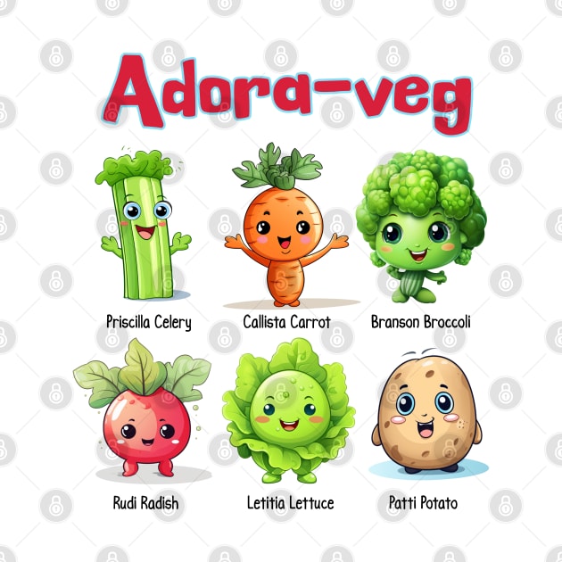 Adora-Veg Cute Kawaii Veggies Design by Luxinda