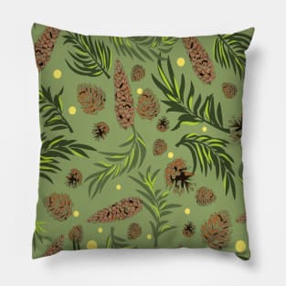 #Christmas #Pattern #Pine #Snow 12 Pillow