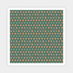 Boho Floral Pattern in Orange and Teal Magnet