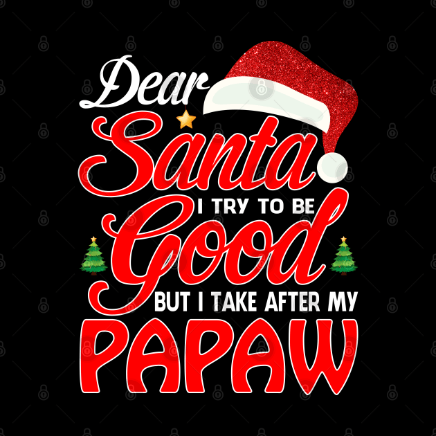 Dear Santa I Tried To Be Good But I Take After My PAPAW T-Shirt by intelus