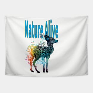 Baby Deer in Nature Art Tapestry