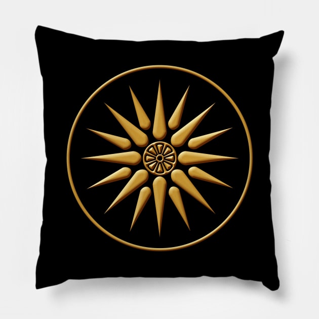 Macedonia Symbol Gold Pillow by sifis