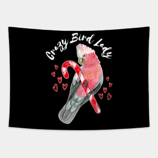 Crazy Bird Lady - Galah Cockatoo Parrot Watercolor Tapestry