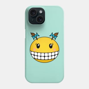 Girl Smiley - Brown hair in pigtails Phone Case