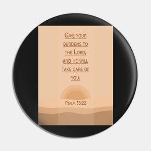 Give your burdens to the Lord | Psalm 55:22 | Christian bible verse artprint Pin