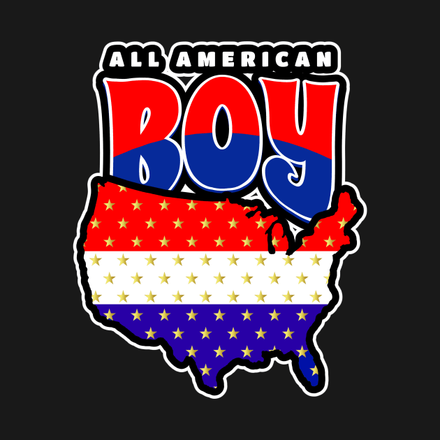 FOURTH Of July Holiday All American Boy by SartorisArt1