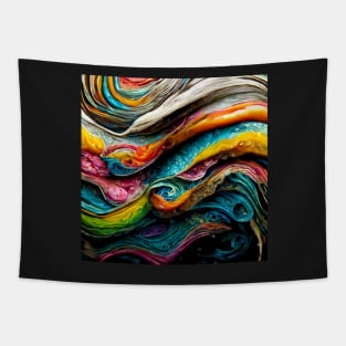 Swirling paint and ink mixed with water Tapestry