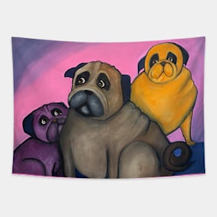 three pugs Tapestry